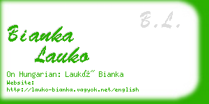 bianka lauko business card